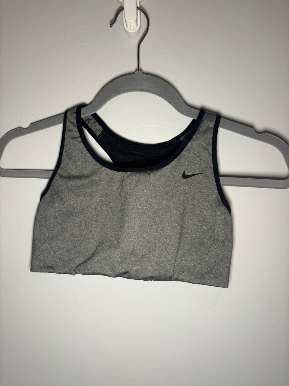 Nike Dri-Fit Sports Bra Gray Black Racerback Size S